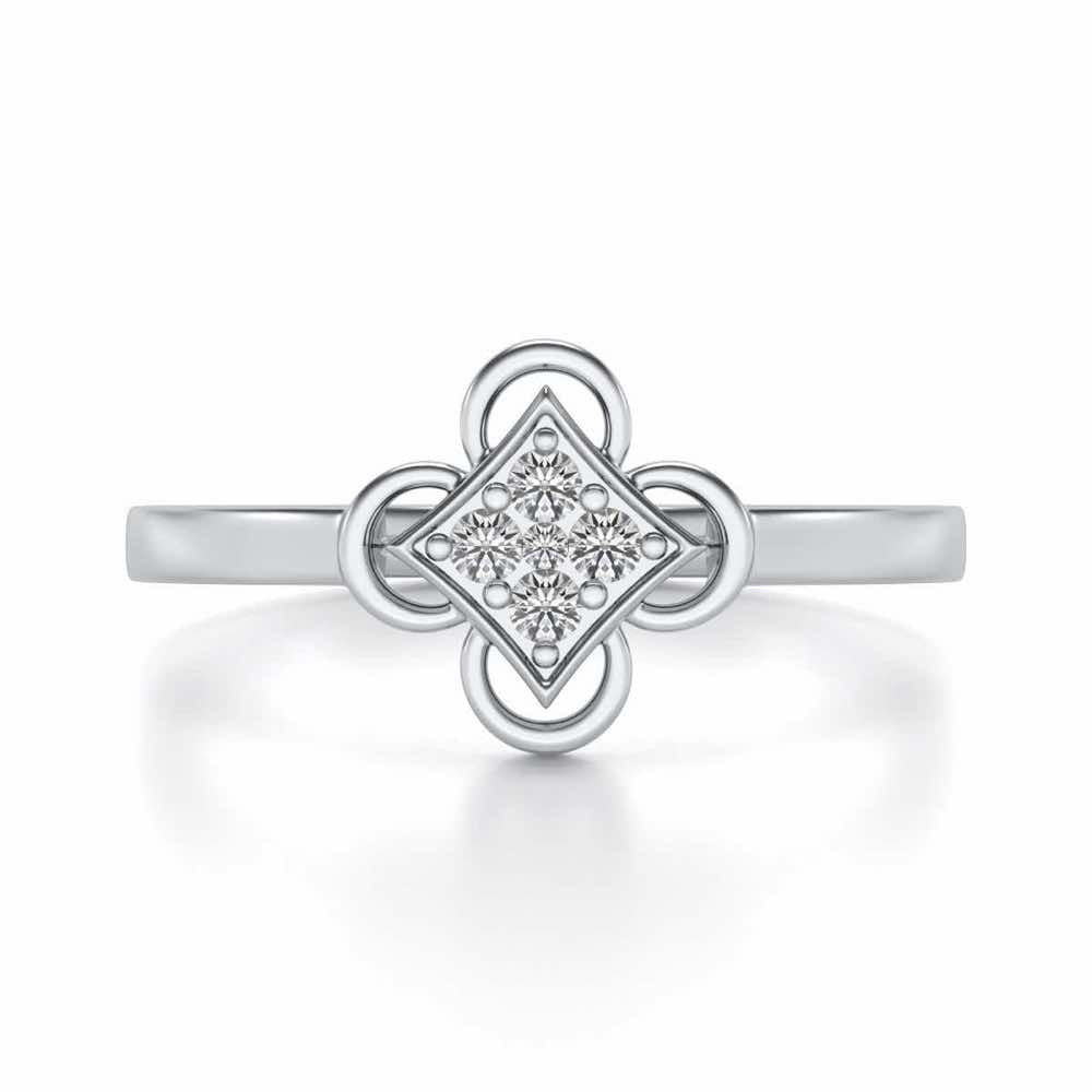 Harinakshi Silver Ring - White Gold - Image 4