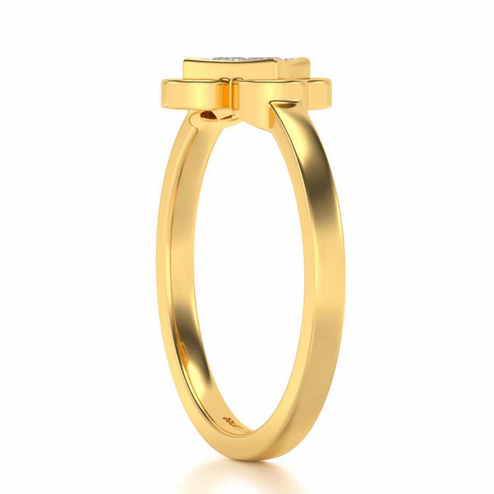 Harinakshi Silver Ring - Yellow Gold - Image 3