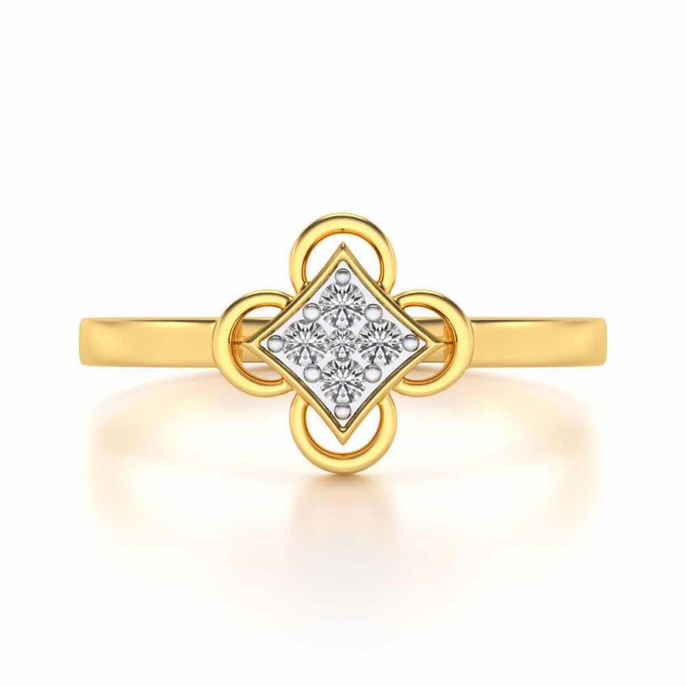 Harinakshi Silver Ring - Yellow Gold - Image 4
