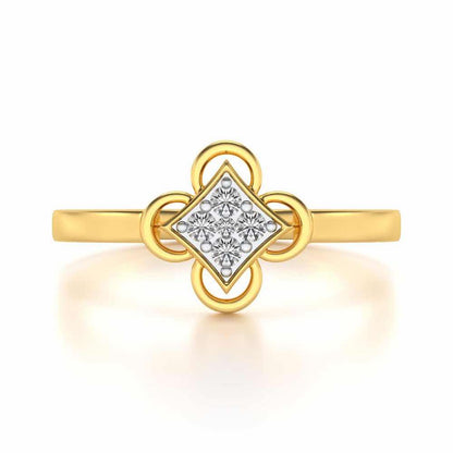 Harinakshi Silver Ring - Yellow Gold - Image 4