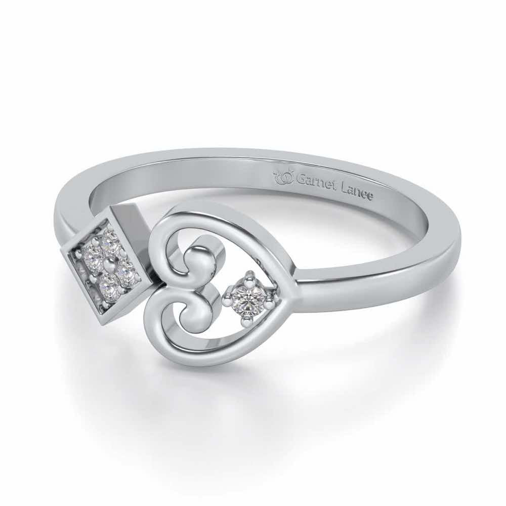 Harini Silver Ring - White Gold - Image 2