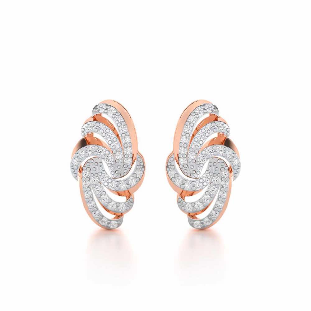 Harmonic Uplift Silver Earrings - Rose Gold - Image 1