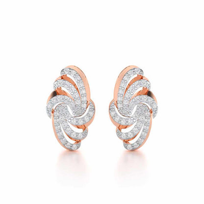 Harmonic Uplift Silver Earrings - Rose Gold - Image 1