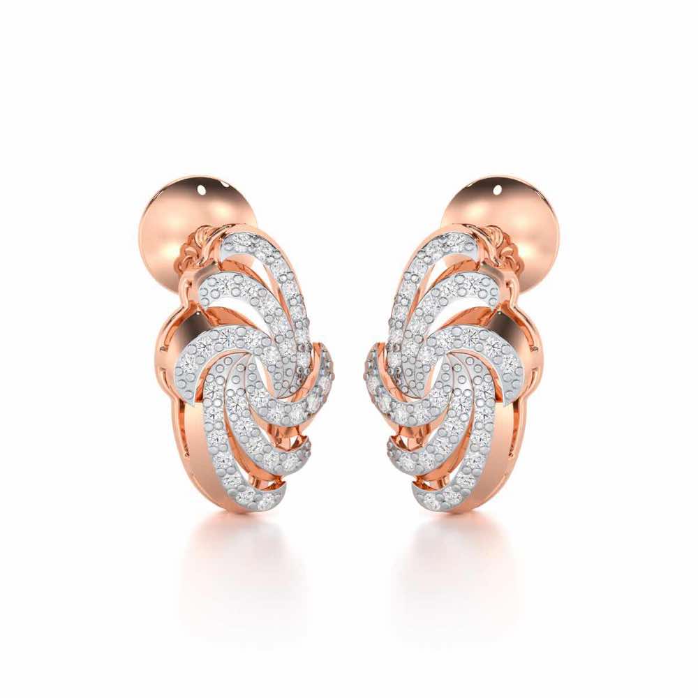 Harmonic Uplift Silver Earrings - Rose Gold - Image 2
