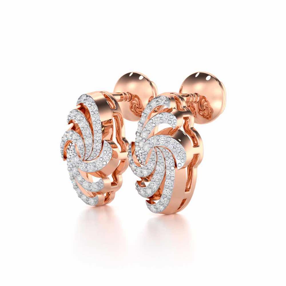 Harmonic Uplift Silver Earrings - Rose Gold - Image 3