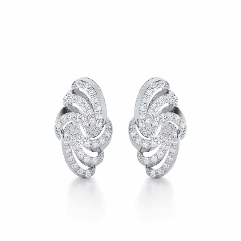 Harmonic Uplift Silver Earrings - White Gold - Image 1