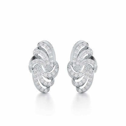 Harmonic Uplift Silver Earrings - White Gold - Image 1