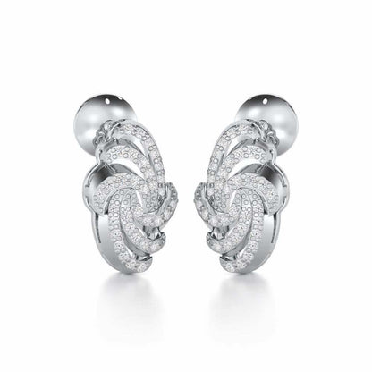 Harmonic Uplift Silver Earrings - White Gold - Image 2