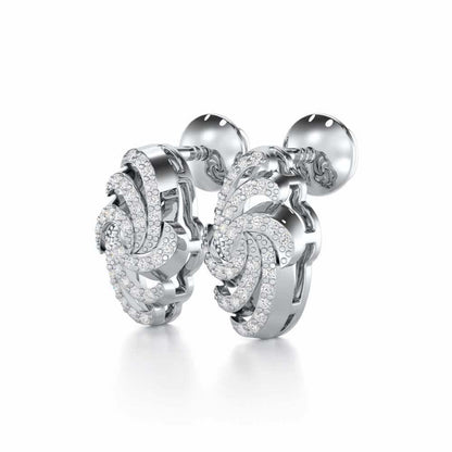 Harmonic Uplift Silver Earrings - White Gold - Image 3