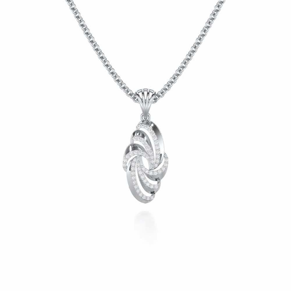 Harmonic Uplift Silver Pendant - White Gold - Image 1
