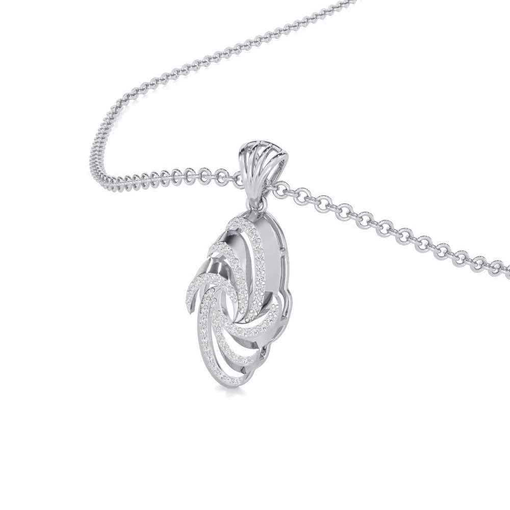 Harmonic Uplift Silver Pendant - White Gold - Image 2
