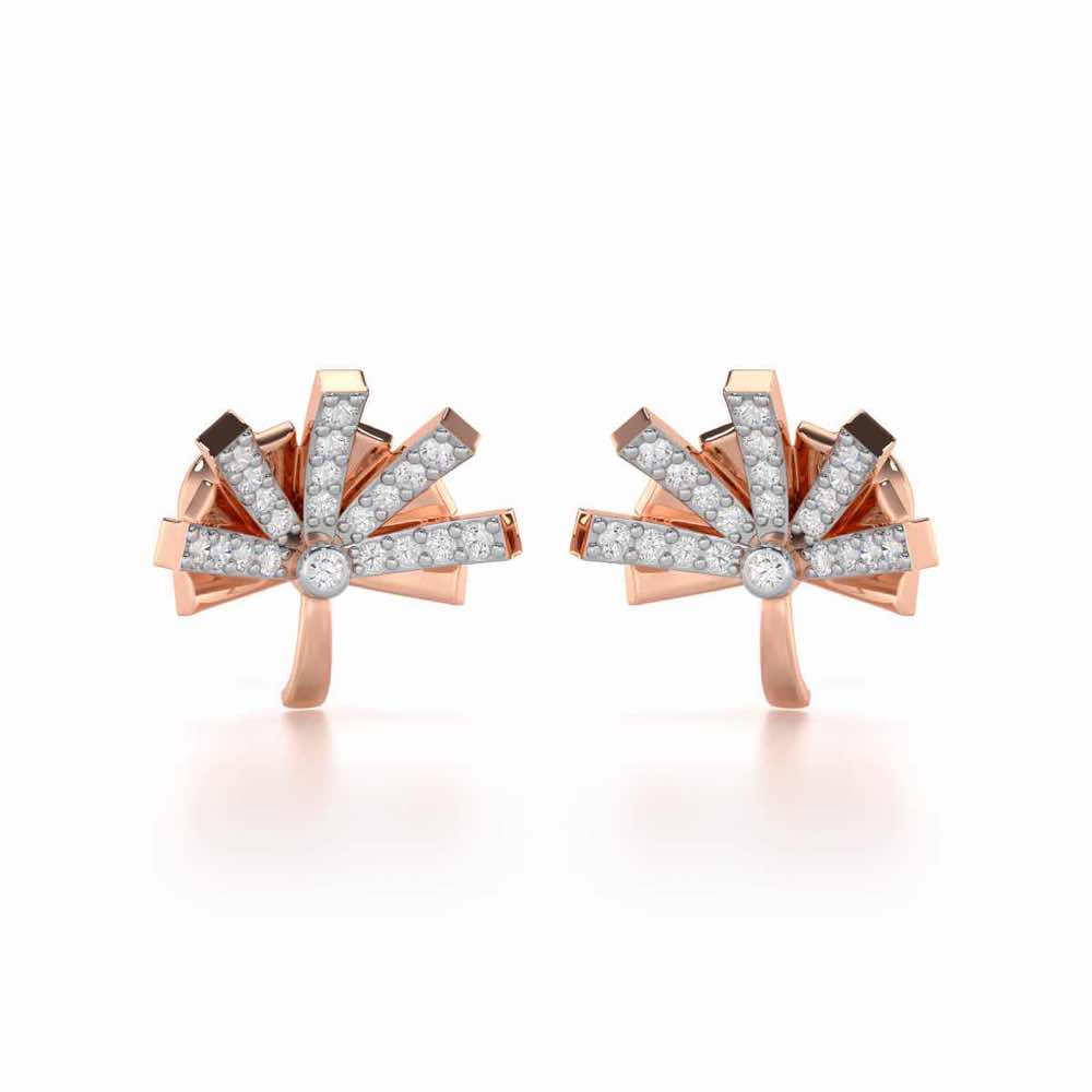 Harmonious Harmony Silver Stud Earrings - Rose Gold - Image 1