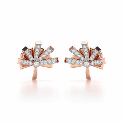Harmonious Harmony Silver Stud Earrings - Rose Gold - Image 1