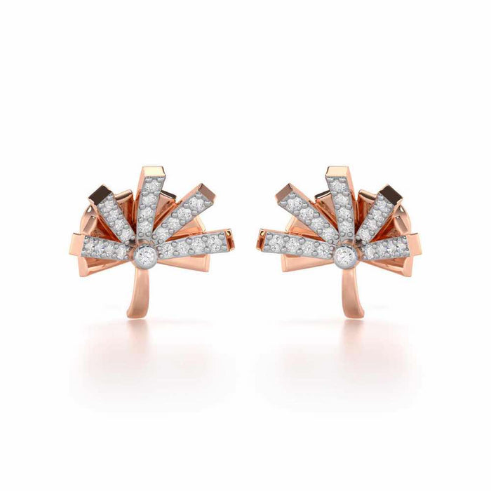 Harmonious Harmony Silver Stud Earrings - Rose Gold - Image 1