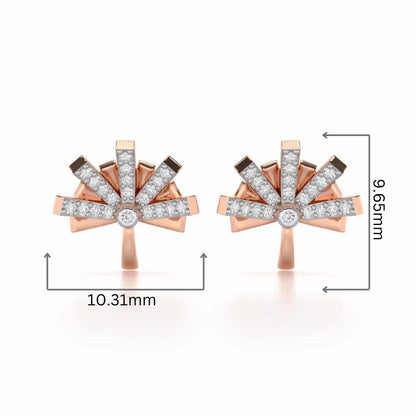 Harmonious Harmony Silver Stud Earrings - Rose Gold - Image 2