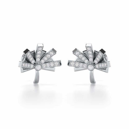 Harmonious Harmony Silver Stud Earrings - White Gold - Image 1