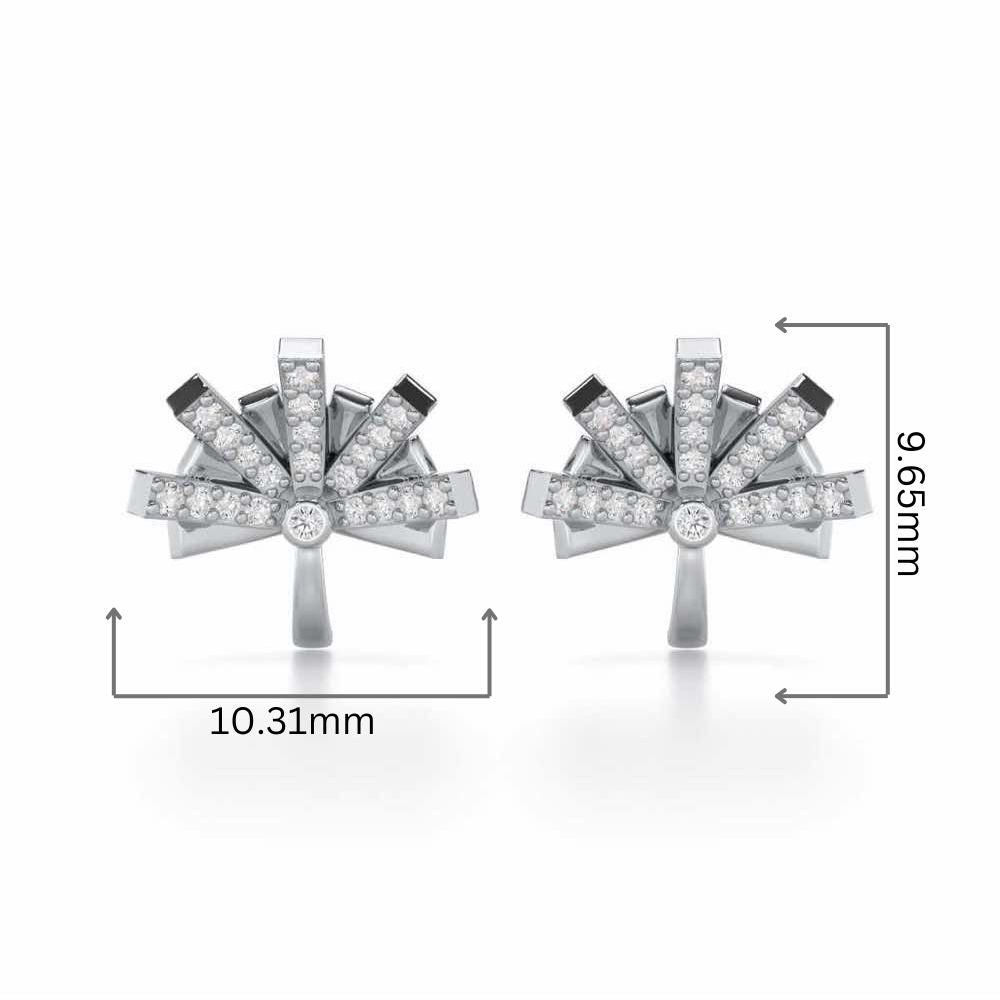 Harmonious Harmony Silver Stud Earrings - White Gold - Image 2
