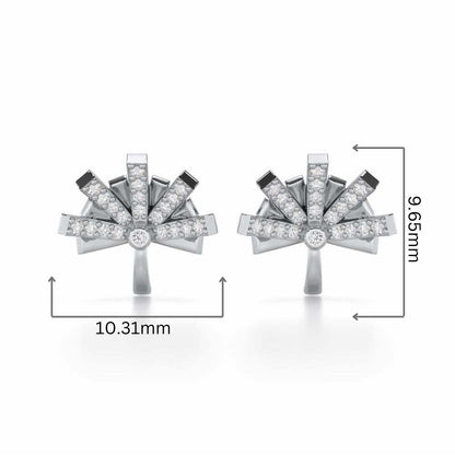 Harmonious Harmony Silver Stud Earrings - White Gold - Image 2
