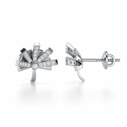 Harmonious Harmony Silver Stud Earrings - White Gold - Image 4