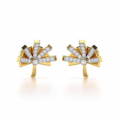 Harmonious Harmony Silver Stud Earrings - Yellow Gold - Image 1