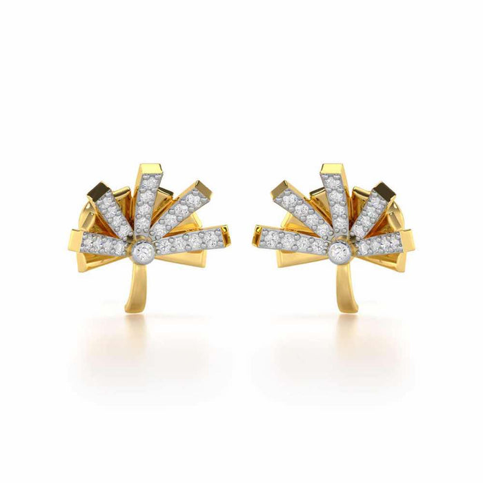 Harmonious Harmony Silver Stud Earrings - Yellow Gold - Image 1