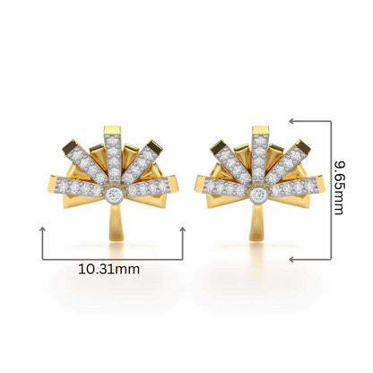 Harmonious Harmony Silver Stud Earrings - Yellow Gold - Image 2