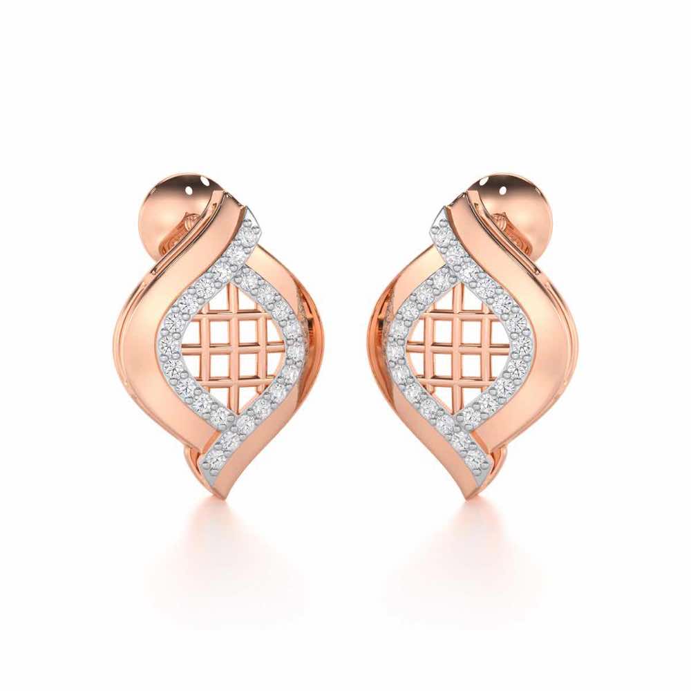 Harmony Delight Silver Earrings - Rose Gold - Image 2