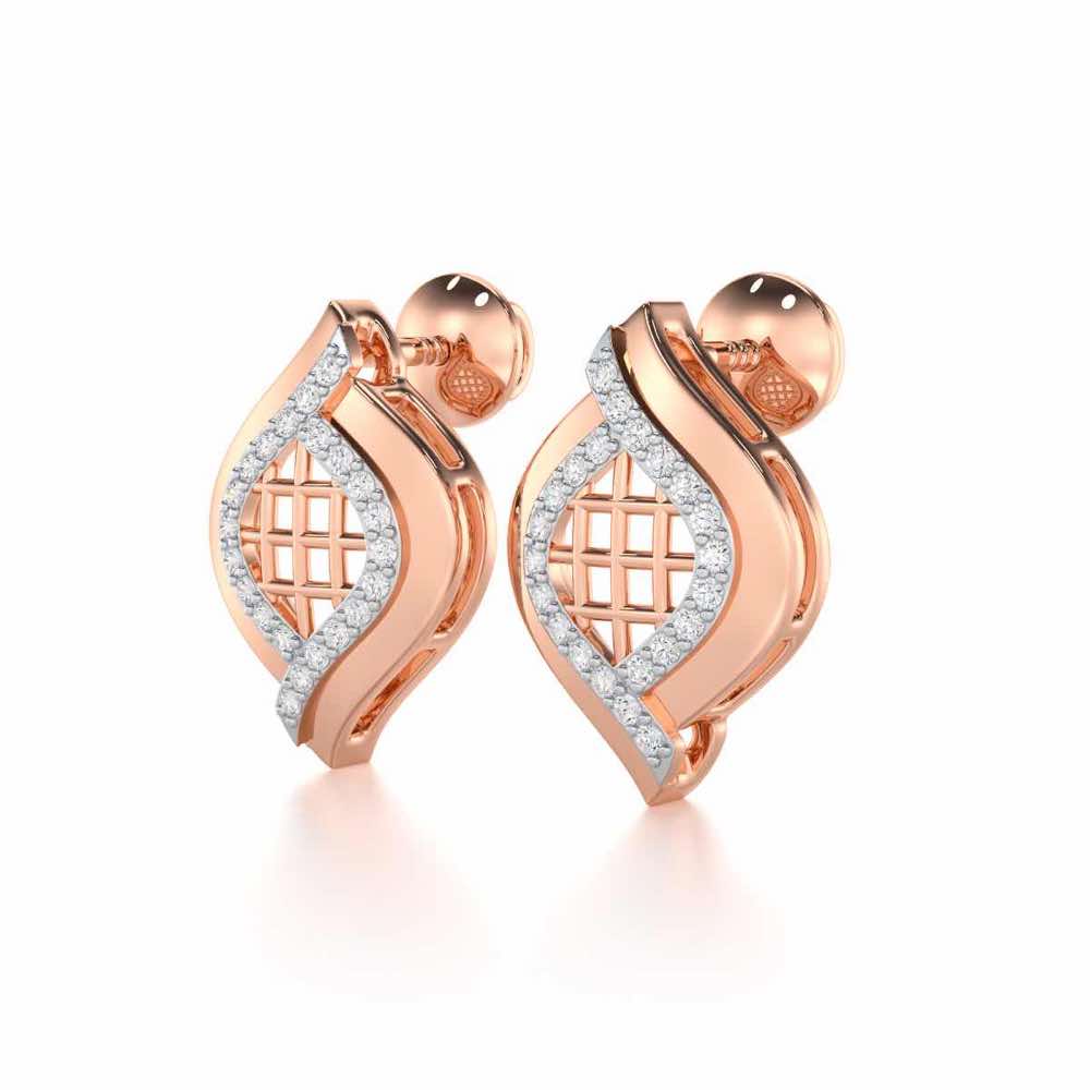 Harmony Delight Silver Earrings - Rose Gold - Image 3