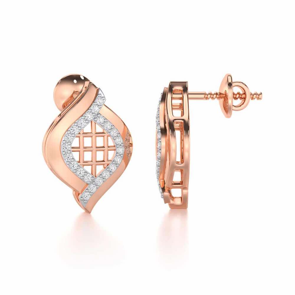 Harmony Delight Silver Earrings - Rose Gold - Image 4