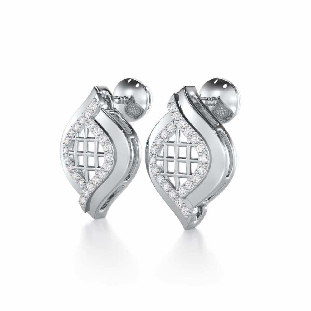 Harmony Delight Silver Earrings - White Gold - Image 3
