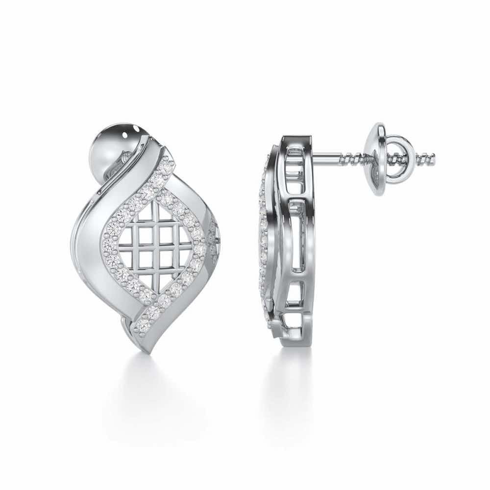 Harmony Delight Silver Earrings - White Gold - Image 4