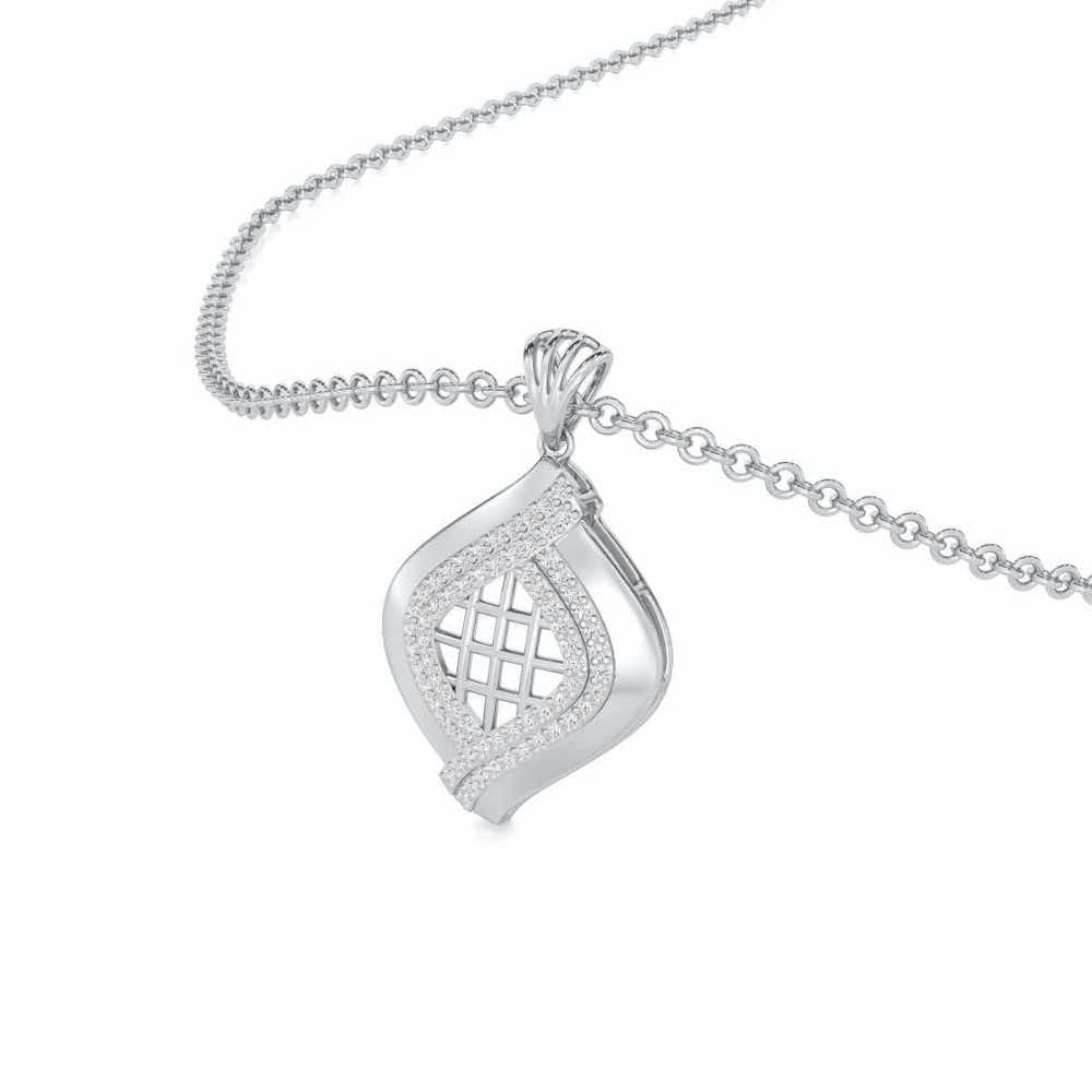 Harmony Delight Silver Pendant - White Gold - Image 2
