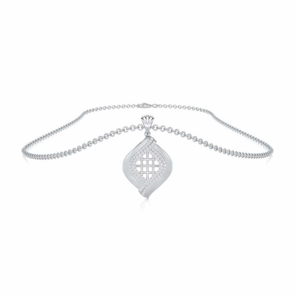 Harmony Delight Silver Pendant - White Gold - Image 3