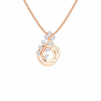 Harmony leaves Silver Pendant - Rose Gold - Image 1