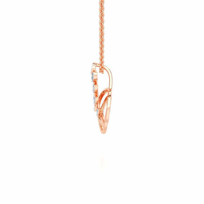 Harmony leaves Silver Pendant - Rose Gold - Image 4