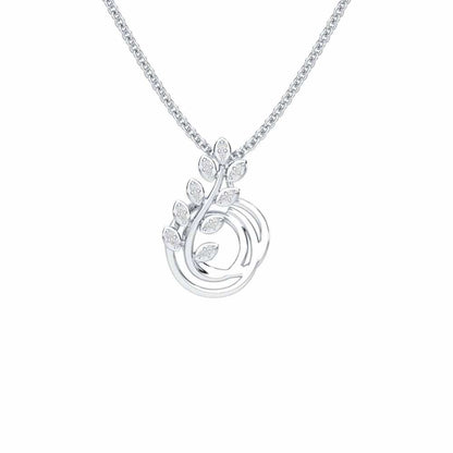 Harmony leaves Silver Pendant - White Gold - Image 1