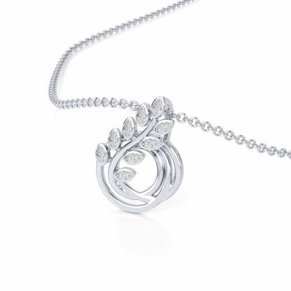 Harmony leaves Silver Pendant - White Gold - Image 2