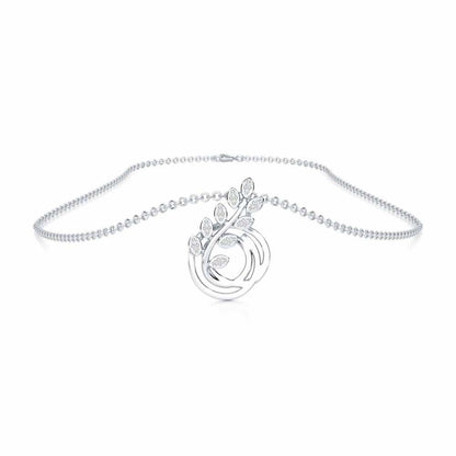 Harmony leaves Silver Pendant - White Gold - Image 3