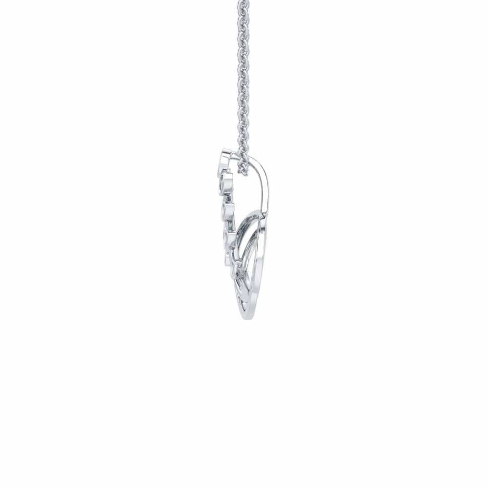Harmony leaves Silver Pendant - White Gold - Image 4