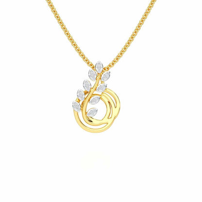 Harmony leaves Silver Pendant - Yellow Gold - Image 1