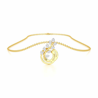 Harmony leaves Silver Pendant - Yellow Gold - Image 3