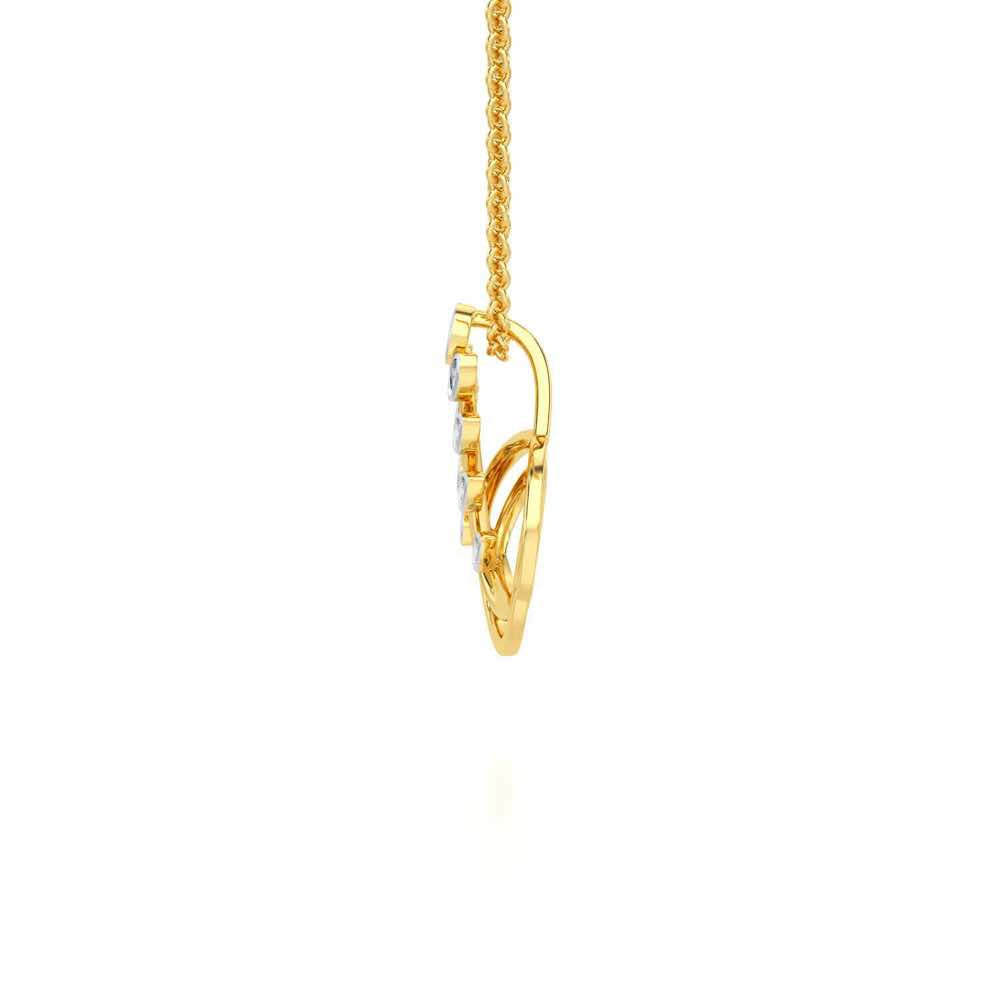 Harmony leaves Silver Pendant - Yellow Gold - Image 4