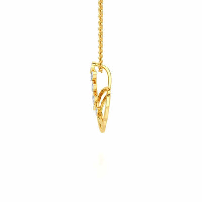 Harmony leaves Silver Pendant - Yellow Gold - Image 4