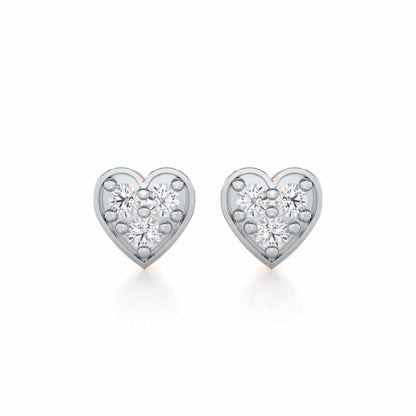 Heart Collection Silver Earrings - Rose Gold - Image 1