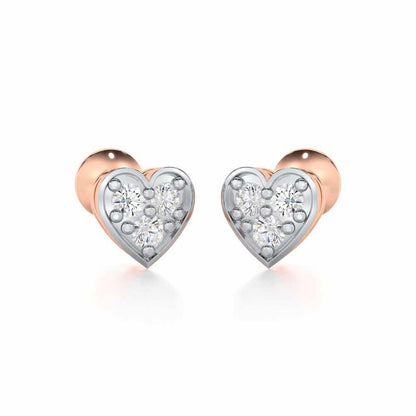 Heart Collection Silver Earrings - Rose Gold - Image 2