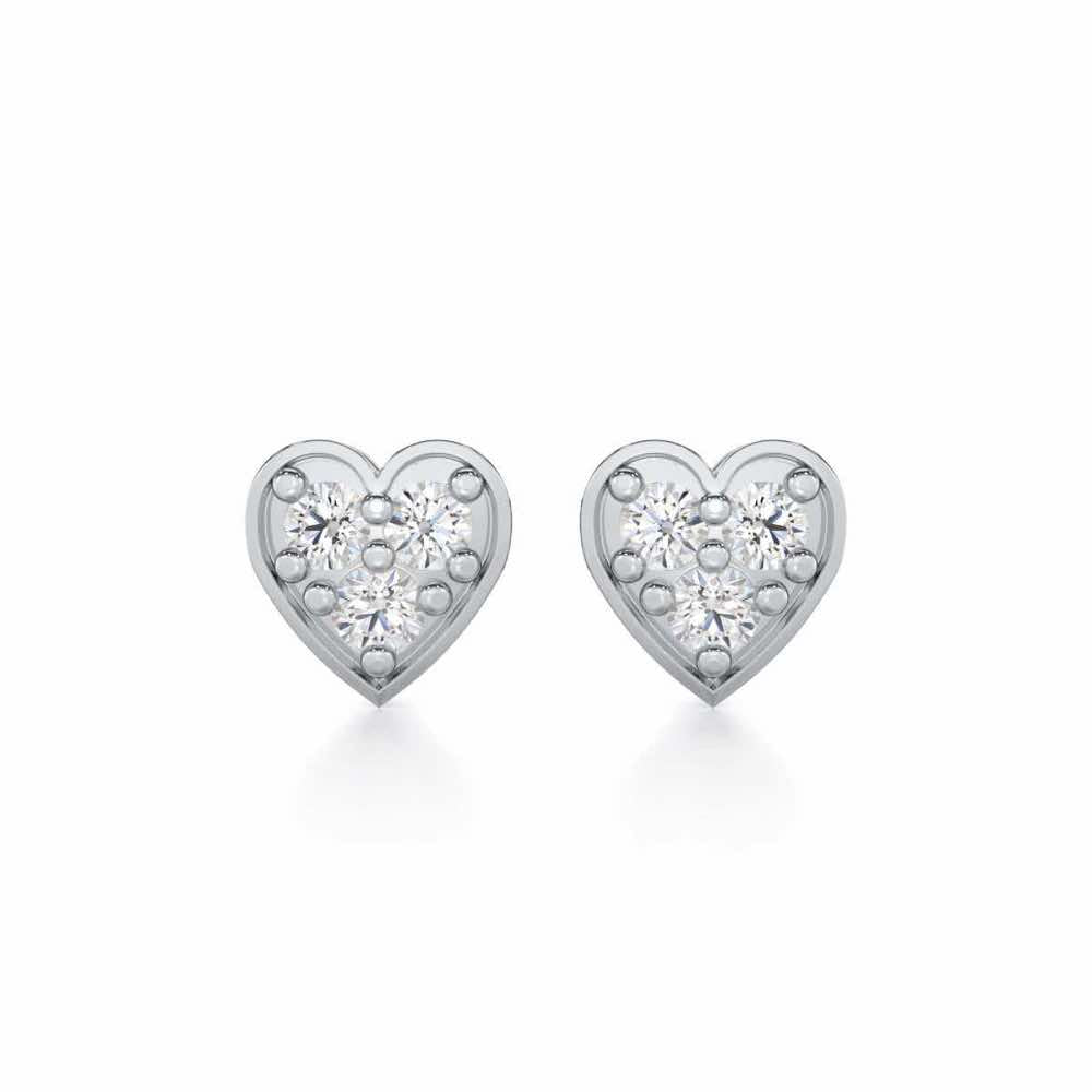 Heart Collection Silver Earrings - White Gold - Image 1