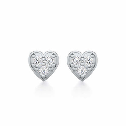 Heart Collection Silver Earrings - White Gold - Image 1