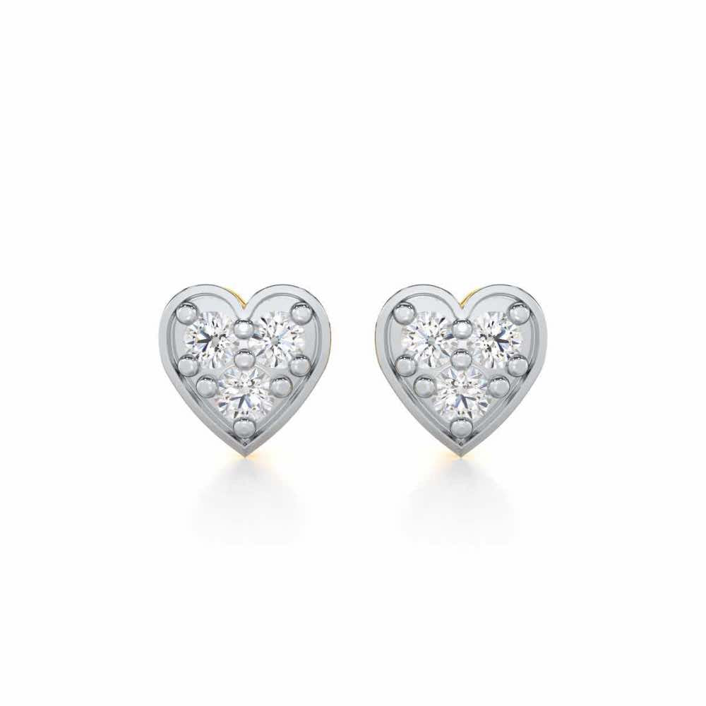 Heart Collection Silver Earrings - Yellow Gold - Image 1