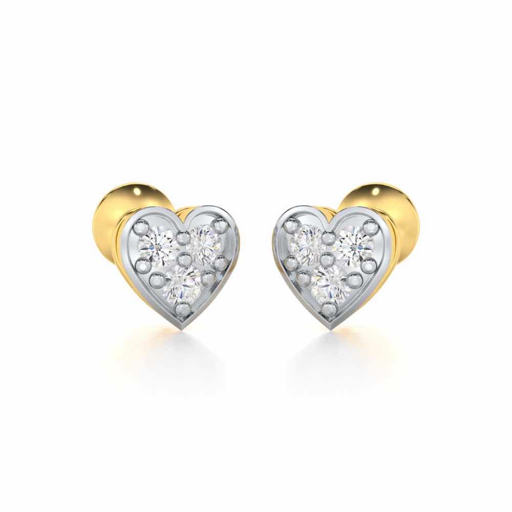 Heart Collection Silver Earrings - Yellow Gold - Image 2
