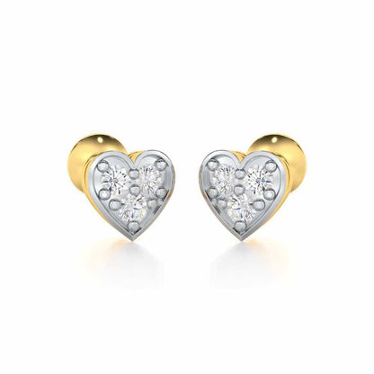 Heart Collection Silver Earrings - Yellow Gold - Image 2